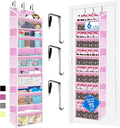 over the door organizer, Solid Bamboo Board (Not Plastic!) 6-Tier Heavy Duty 75LB, 12 Side Pockets, 3 Reinforced Hooks & Anti