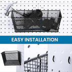 Sieral 4 Pcs Pegboard Baskets Metal Wire Shelf Baskets Peg Board Organizer Accessories Wall Mount Organizer Attachments for G