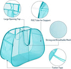 Seiritex Mesh Popup Laundry Hamper 2 Compartment, Collapsible Laundry Sorter Basket Foldable Hamper for Clothes, College Dorm