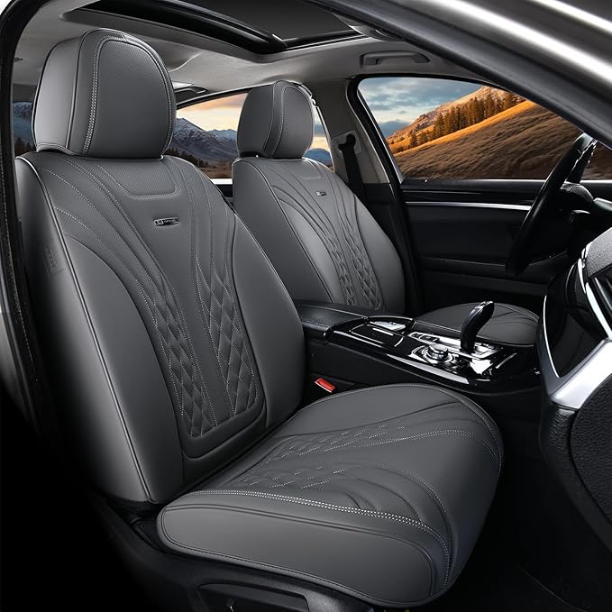 Coverado Car Seat Covers, Car Seat Covers Front Seats, 2-Pack Front Seat Cover, Nappa Leather Waterproof Seat Covers, Car Sea