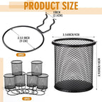Spakon 6 Sets Pegboard Cups with Ring Hook, Peg Board Baskets Bin Holder Organizer Accessories Pegboard Pencil Cup Multipurpo