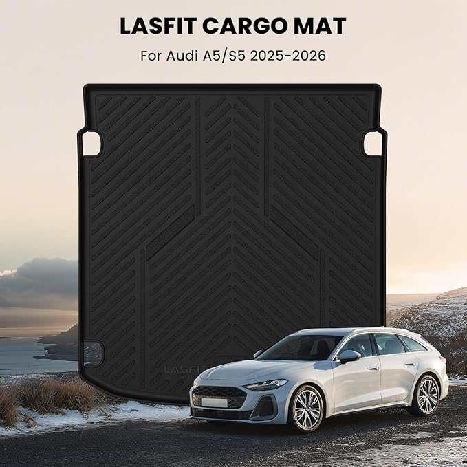 LASFIT Cargo Mat for Audi A5/S5 2025-2026(New Body), Custom Fit All-Weather TPE Rubber Trunk Mat for Audi Accessories, Waterproof, Easy to Clean, Black