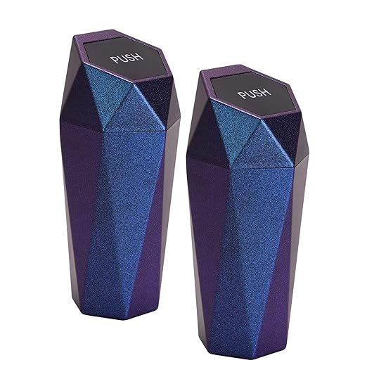 Ginsco Car Trash Can with Lid, 2 Pack Mini Car Trash Can Cup Holder, Cars Garbage Can Car Accessories for Interior, Leakproof Car Trash Bin, Multipurpose Trash Can for Cars, Home (Iridescent Blue)