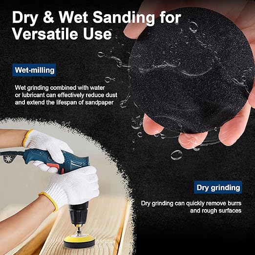 188 PCS 3 Inch Wet Dry Sanding Disc, GOH DODD Headlight Restoration Kit Drill Polishing Kit Sanding Attachment 60-10000 Grit 