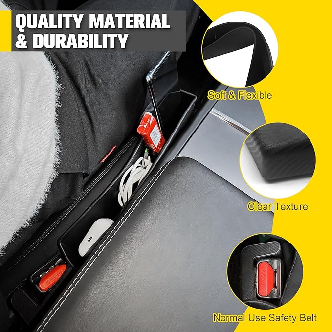 2 PCS Car Seat Gap Filler Organizer, Auto Interior Accessories Multifunctional Car Gap Fillers, Universal Car Seat Storage Organizer to Fill the Gap Space Between the Console and Seats, Black
