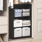 Furinno Reed Closet Organizers and Storage, 3-Tier Closet Organizer, Open Shelf Closet Storage, for Wardrobe, Bedroom, Living