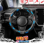 Naruto Shippuden Car Steering Wheel Cover, 15 Inch Anime Steering Wheel Cover, Cushioned Soft Comfortable Cover Anime Car Accessories for Men Women, Kumogakure