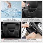 PIFOOG Small Car Trash Can for Side Door Back Seat Leather Leakproof Removable Liner Clip On Automotive Garbage Bin Compact Auto Trashcan Multipurpose Storage Organizer Container 0.22 Gal