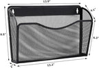 EASEPRES 6 Single Pocket Mesh Hanging File Organizer, Vertical Wall Mounted Magazine File Holder, Mount Basket Mail Paper Doc