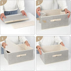 Storage Baskets, 15.7 Inch Woven Fabric Bins, Storage Cubes with Reinforced Handles, Organizer Bins for Closet Shelves, Folda