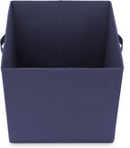 Casafield Set of 6 Collapsible Fabric Cube Storage Bins, Navy Blue - 13" Foldable Cloth Baskets for Shelves, Cubby Organizers