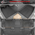 Floor Mats Compatible with 2019-2025 2026 Subaru Ascent Cargo Mat Liner TPE Back Seat Cover Protector 2023 Ascent Accessories (Fit 7&8 Seats, Trunk Mat+3rd Row Backrest Mats+Floor Mats)