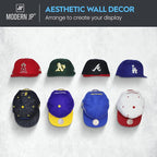 Modern JP Adhesive Hat Hooks for Wall (32-Pack) - Hat Rack for Baseball Caps, Minimalist Hat Display, Strong Hold Hat Hangers