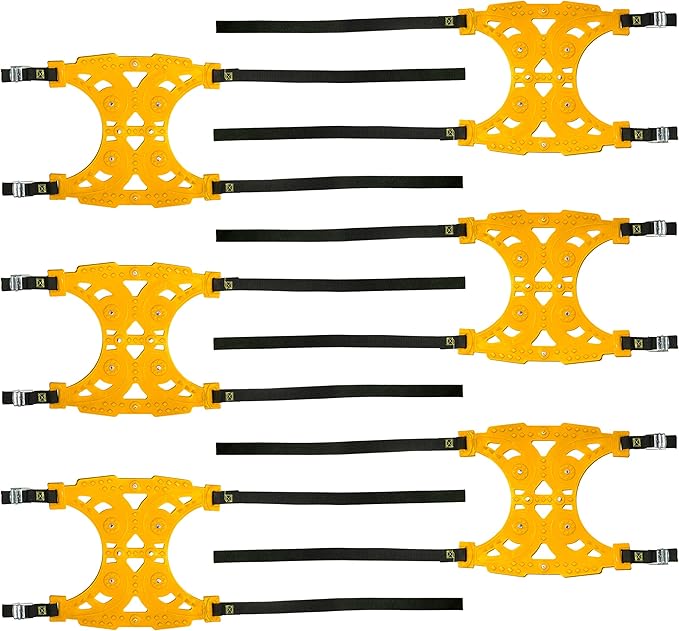 VViViD Heavy Duty Snow Chain Set of 6 for 2 Wheels with Application tool, Work Gloves and Free Carry-Bag for Passenger Cars, 