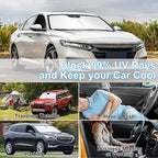 3PCS Car Window Shades Front Windshield Sun Shade Foldable Window Shade Custom Fit for 2018-2022 Honda Accord Accessories Car Shades for Front Windows Anti-UV Rays Block Heat