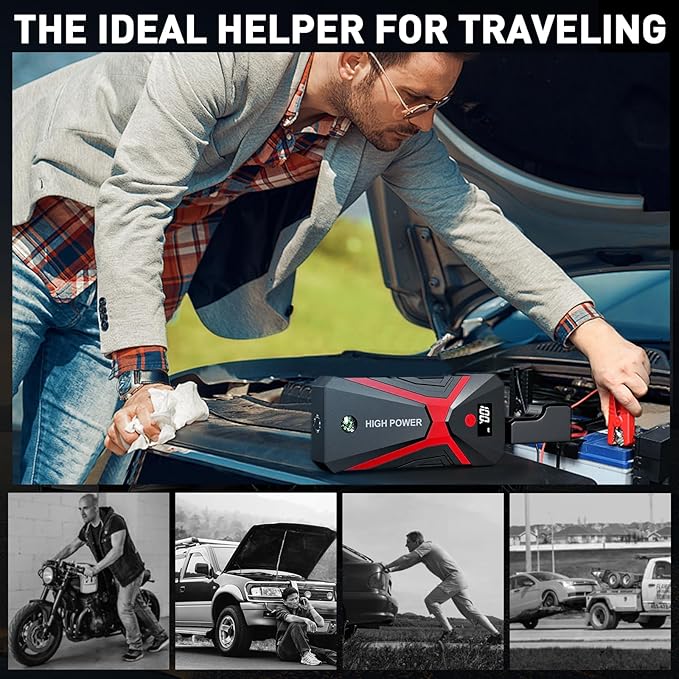 Jump Starter, 1600A 4 in 1 Function Battery Jumper Starter Portable Up to 8.5L Gas & 5.0L Diesel Engines 12V Jump Box