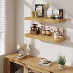 Fun Memories Floating Shelves for Wall, 30 Inch Long Floating Shelves Set of 2, 30 x 10 Wooden Shelves for Wall, Large Storag