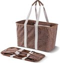 CleverMade Collapsible LUXE Tote - Reusable Grocery Shopping Storage Bag Organizer w/Handles Reinforced Bottom