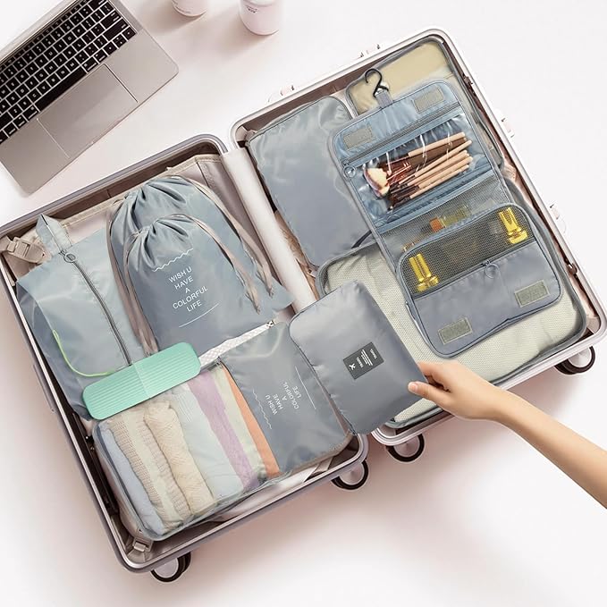 12PCS Packing Cubes for Suitcases, Travel Luggage Organizer Bags, Packing Cubes Luggage Packing Organizers for Travel Accesso