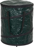 Household Essentials Pop Up Hamper, Pop Up Camping Trash Can, Great for Outdoor or Indoor Use, Portable and Collapsible with Zippered Top, Green