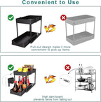 DEKAVA Under Sink Organizer 2 Pack, Bathroom Cabinet Organizer, 2 Tier Sliding Cabinet Basket Organizer Drawer, Multi-Purpose