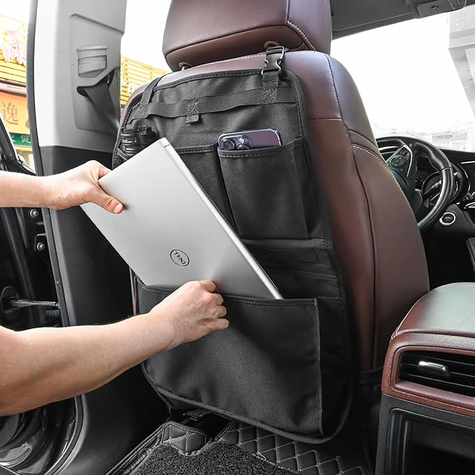 Car Seat Back Organizer, Car Back Seat Storage with Multiple Pockets, Car Seat Hanging Pocket,Front Seat Organizer Headrest Bag Compatible with Car SUVs Pickup and Truck