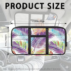 Tactical Sun Visor Organizer,Tropical Leaves Scratch-Resistant Auto Sunshade Organizer Bag with Double Zippers Truck SUV Storage Pouch Holder