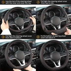 West Llama Customized Auto Car Steering Wheel Cover for Nissan,D Shaped Steering Wheel Cover for Rogue,Altima,Kicks (D-Shaped