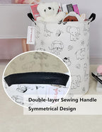 QUEENLALA Large Storage Basket,Laundry Hamper/Bathroom/Home Decor/Collapsible Round Storage Bin,Boys and Girls Hamper/Boxes/C