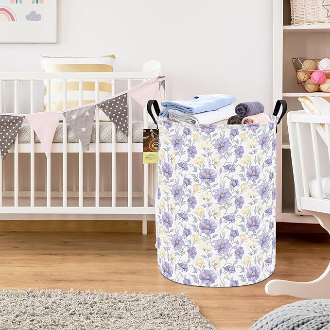 HUNRUNG Laundry Hamper,Large Canvas Fabric Lightweight Storage Basket Toy Organizer Dirty Clothes Collapsible Waterproof for 
