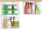 3 Pack Screw Mount Under The Wooden Shelf Laundry Room Organizer: Foldable Wire Basket Space Saving Over The Washer and Dryer