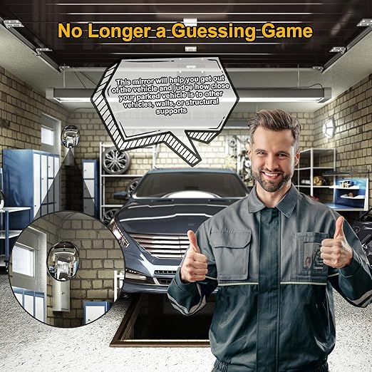 Premium 2 Pack 16" 2.0mm Thick Acrylic Convex Traffic Mirror, Ajustable Wide Angle View Security Mirror for Garage, Parking, Warehouse, Office, driveway and Traffic Blind Spots