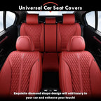 Coverado Car Seat Covers Full Set, Waterproof Nappa Leather Seat Covers for Cars, Front and Back Car Seat Protector, Luxury C