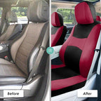 FH Group Light & Breezy Cloth Car Seat Covers, 7 Seater Three Row Set- Airbag & Split Ready -Universal for Cars Trucks and SU
