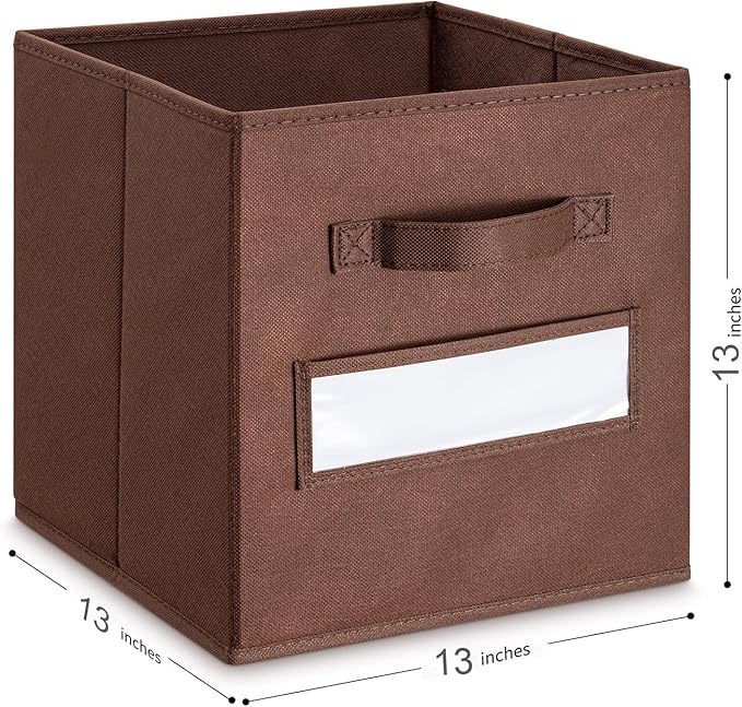 artsdi 13x13x13 storage cube bins (Set of 10) Fabric storage cubes with 10 Labels Window Cards & a Pen, storage cubes 13x13, 