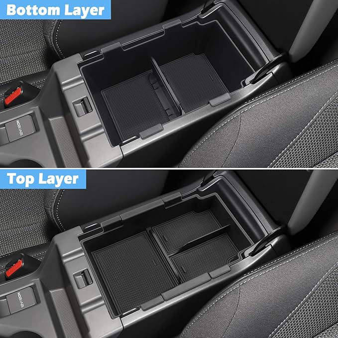 Double-Layer 2024 2025 2026 Crosstrek Center Console Organizer for Crosstrek (Premium/Sport/Limited/Wilderness),Durable ABS Plastic 2025 Crosstrek&Impreza Tray 2026 Crosstrek Hybrid Accessories