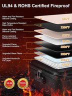 SMARTAKE Fireproof Document Box with Lock, Hard Case Waterproof Safe Box File Organizer, for Important Documents Papers Passp