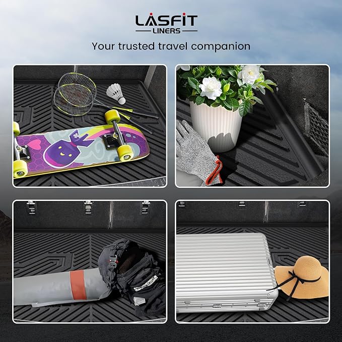 LASFIT Trunk Mat for Lincoln Corsair 2026 2025 2024 2023 2022 2021 2020, All Weather TPE Cargo Mats Custom Fit Cargo Liner Front & Rear Trunk Liner, Black, Easy to Clean