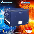 ENGPOW File Box with Lock, Fireproof Document Box with Zipper＆Pockets, Collapsible File Organizer Filing Storage Cabinet with