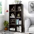 OSCHF 8-Cube Storage Shelf Bookcase - Wooden 4-Tier Floor Standing Open Bookshelf, Modern TV Stand up to 55 Inchs for Home an