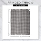 DII Modern Farmhouse Plaid Collection Cotton Fringe Throw Blanket, 50x60, White/Honey Gold