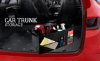 Handy Laundry Car Trunk Organizer - Large 2 Compartment Storage Bin with Non-Slip Fastener, Mesh Side Pockets & Heavy-Duty