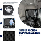 2Pcs Semi Truck Side Window Sun Shades with Suction Cups, UV Protection Semi Truck Curtains for Freightliner Cascadia Interior Accessories 23.6x21.6 Inch