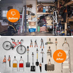 KOFANI Garage Hooks Heavy Duty, 12 Pack Anti-Slip Coating Garage Wall Storage Hooks for Hanging Bike, Ladder, Garden Tools