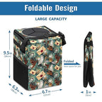 Halloween Wizard Owl Magic Car Trash Can with Lid Collapsible Reusable Waterproof Car Garage Bag,Automotive Garbage Can,Car Accessories Interior Car Organizer