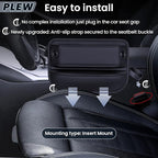 2-Pack Car Seat Gap Filler Organizer - Upgraded Anti-Slip Strap Design - Premium Leather Side Console Pocket - Prevent Phone Falling - (0.2”-1.2" Gaps),Clever Gifts For SUV, Truck & Sedan, Black