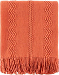 BATTILO HOME Orange Fall Throw Blanket for Couch Sofa, Knitted Decorative Blankets Throws Halloween Throw Blanket Fall Decora