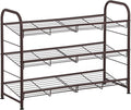 SONGMICS Shoe Rack, 3 Tier Shoe Organizer for Closet, Holds up to 12 Pairs of Shoes, Shoe Rack for Front Door Entrance, Metal