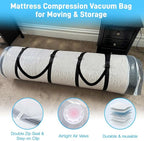 Mattress Vacuum Bag Twin/Twin XL Space Saver Mattress Vacuum Seal Bag with Straps for Moving Double Zip Seal Reusable Mattres