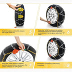 232405 Adjustable Snow Tire Chains for Light Truck, SUV, Cars, Pickups, 2 Pack Anti-slip Snow Chains for Pickup Trucks Winter